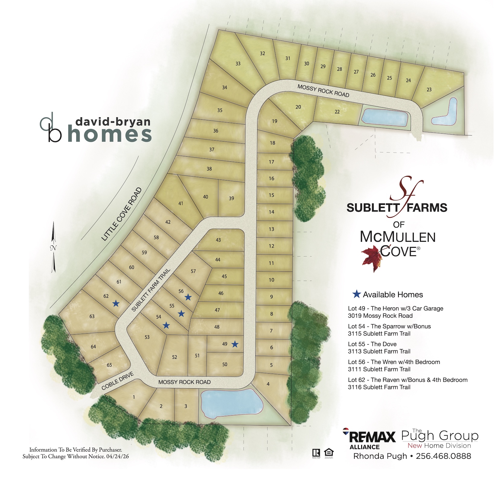 Sublett Farms Plot Map